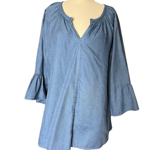 Bit & Bridle Bell Sleeve Chambray Sleeve size M - Picture 2 of 14